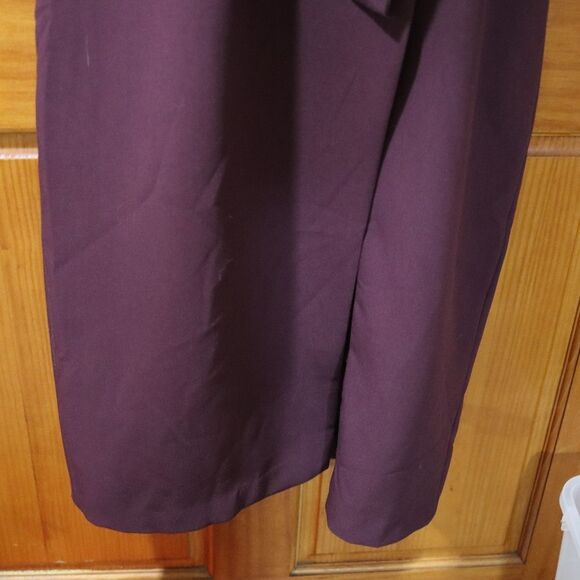 White House Black Market Burgundy Sleeveless Belted Sheath Midi Dress 14 - Picture 7 of 13